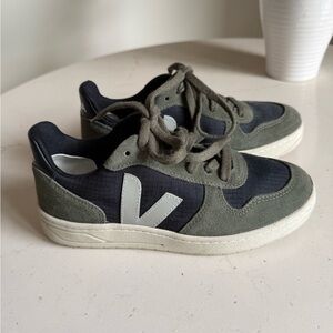 Veja Kids' Olive and Navy Sneakers